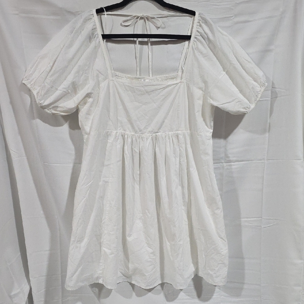 Draper James White Puff Sleeve Dress